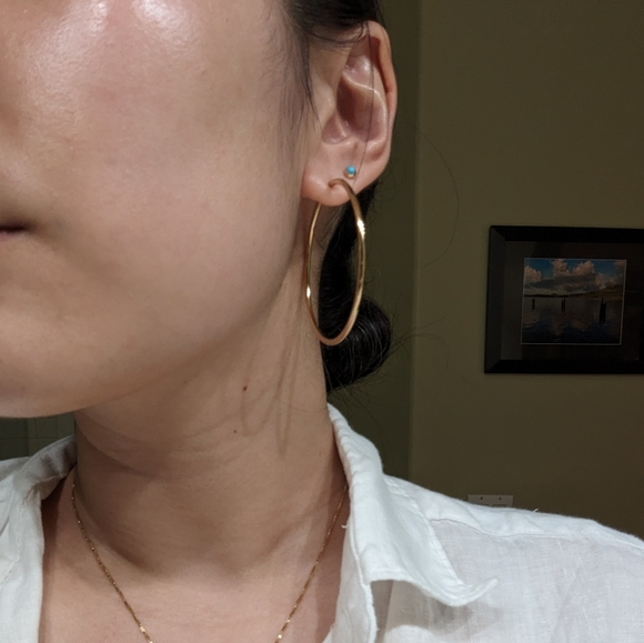 Mejuri 14K yellow gold Oversized Thin Hoops - Picture 6 of 6